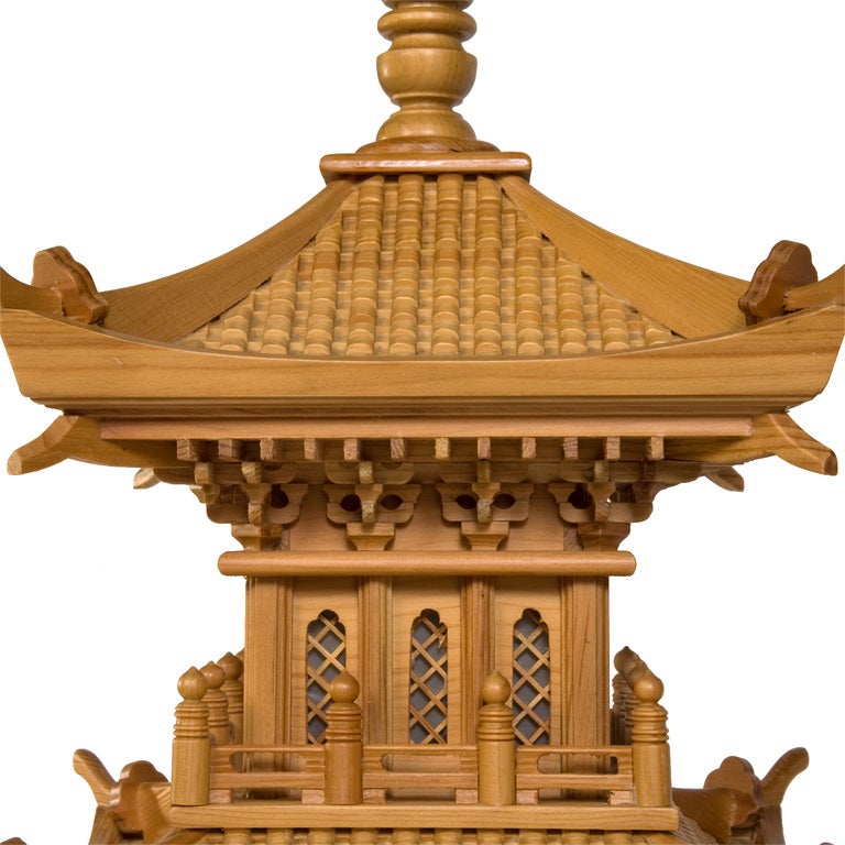 Chinese Pair of Large and Dramatic Pine Pagodas