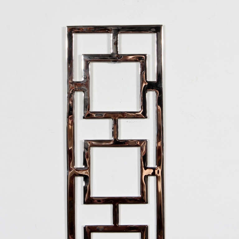 Mid-Century Modern Pair of Custom Chrome Plated Brass Wall Sconces