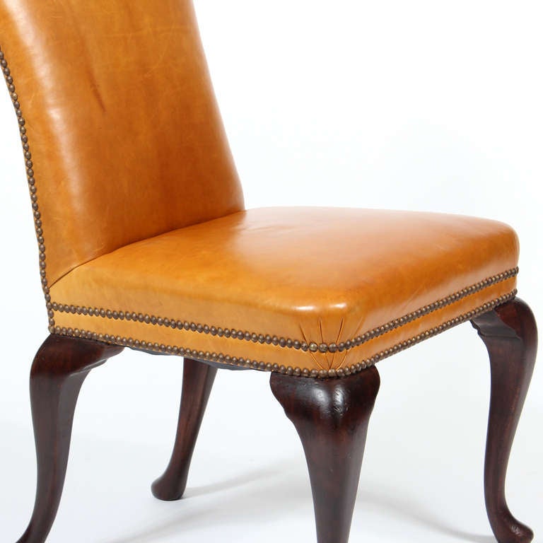 Set of 4 Leather Georgian Style Chairs 1