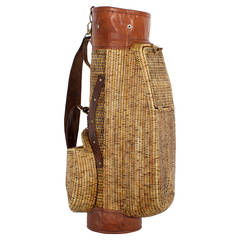 Vintage Early 20th Century Wicker Golf Bag
