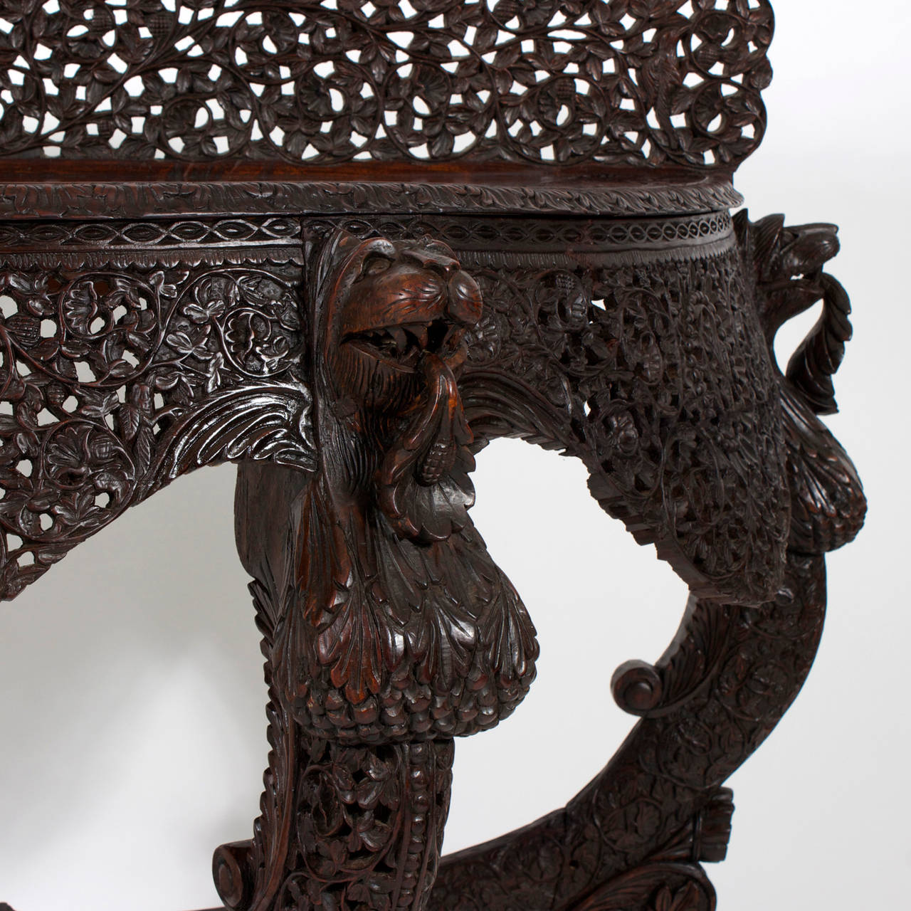 19th Century Anglo-Indian Carved Console Table 2