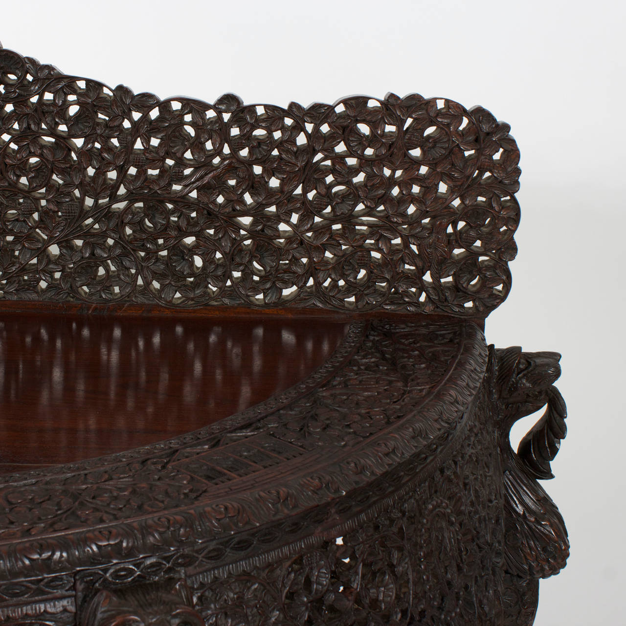 19th Century Anglo-Indian Carved Console Table 1