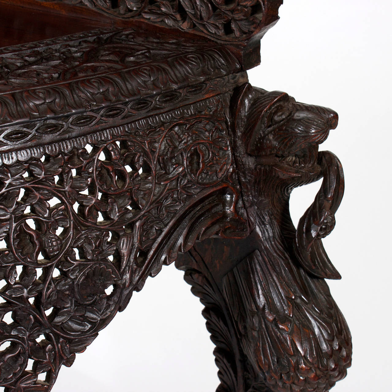 19th Century Anglo-Indian Carved Console Table 3