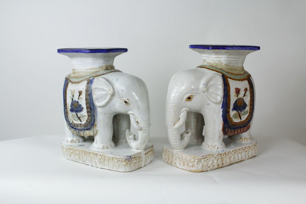 Pair of Elephant Garden Seats