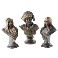 Three Painted French Terra Cotta Figures and More
