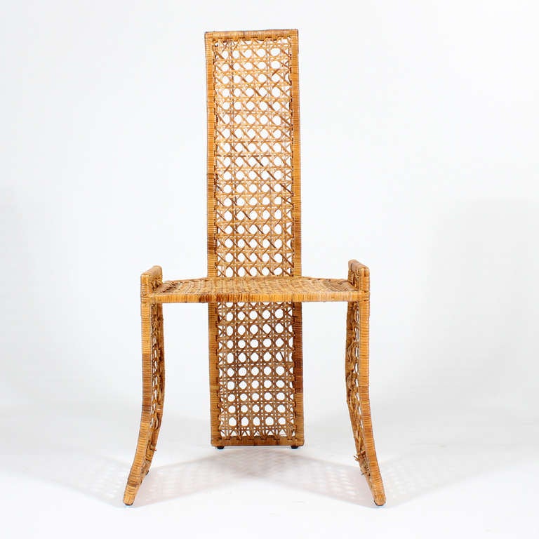Set of 6 Modern Design Cane or Wicker Side Chairs 2