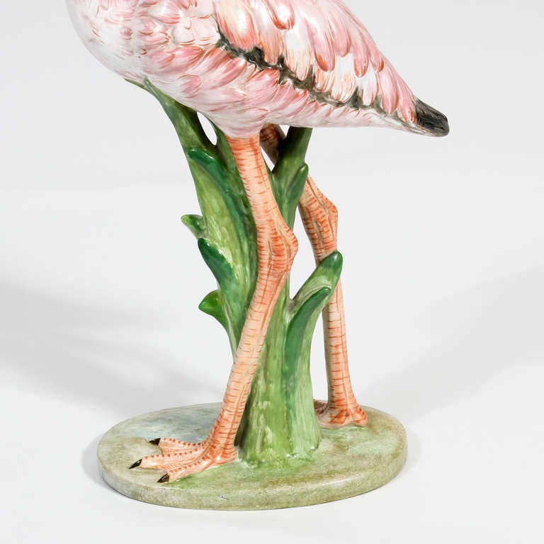 Pair of Porcelain Egret and Flamingo Bird Figures 4