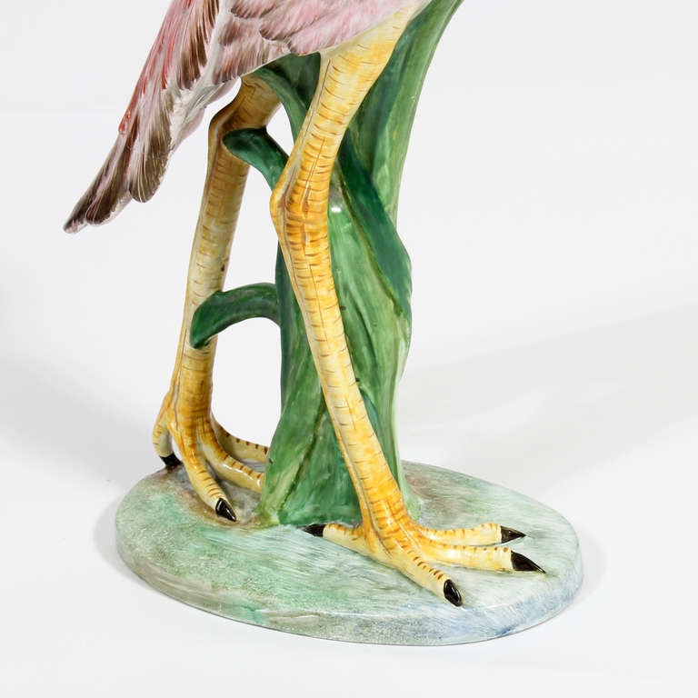 Pair of Porcelain Egret and Flamingo Bird Figures 5