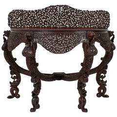 table console sculptée anglo-indienne du 19ème siècle