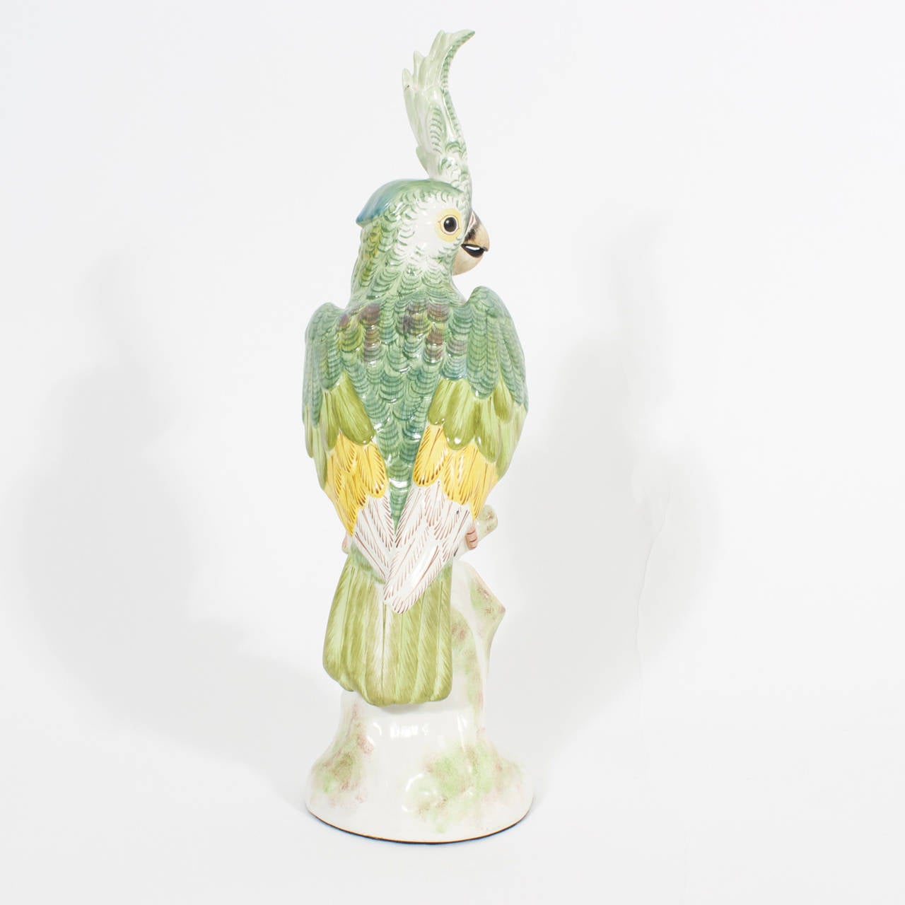 Italian Porcelain Parrot on Tree Trunk 2