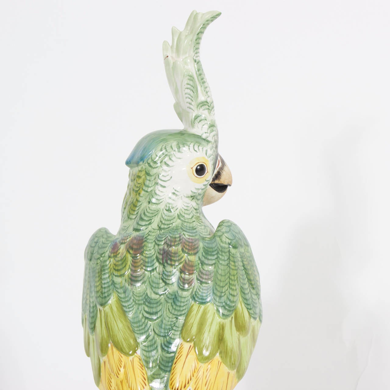 Italian Porcelain Parrot on Tree Trunk 3