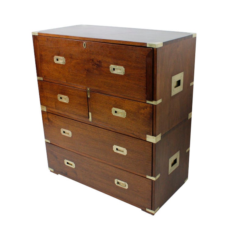 An incredibly well constructed 2 part rosewood campaign style chest, with a dovetailed case, and large brass campaign handles. Labelled Charlotte Horstmann. Hong Kong.<br />
<br />
Please check out our extensive website at: fshenemaderantiques.com