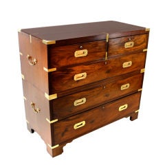 Mahogany 2 Part Campaign Style Chest