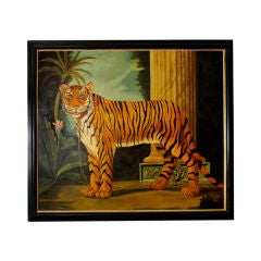Huge Stunning Tiger Painting by William E. Skilling