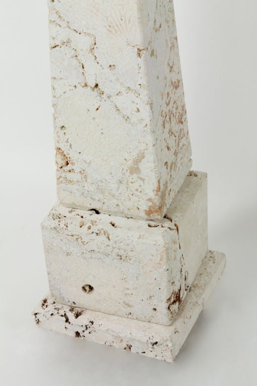 American Three-Part Coquina Stone Floor Lamp