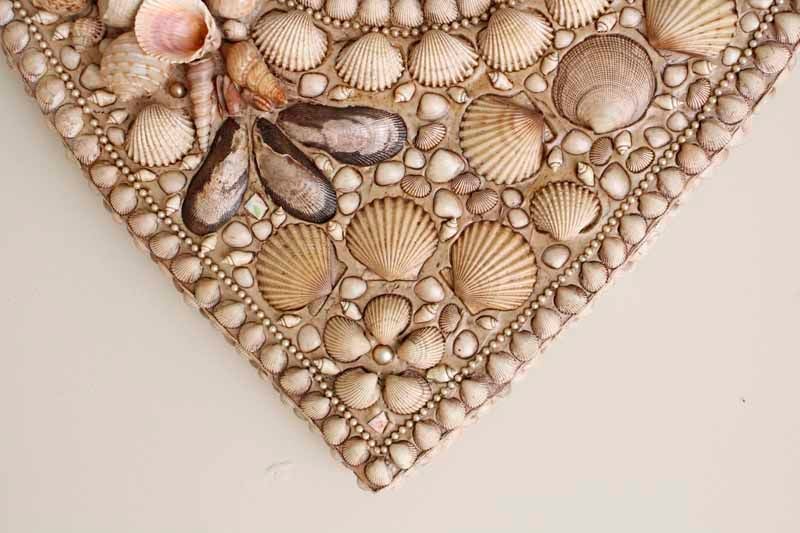 Heart Shaped Shell Encrusted Mirror 1