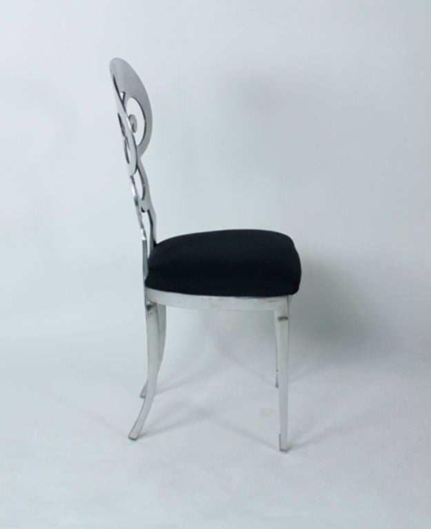 American Set of 6 Custom Aluminum Biedermeier Style Dining Chairs