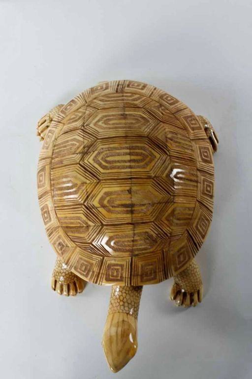 Carved Bone Turtle In Excellent Condition In Palm Beach, FL