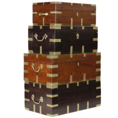 4 Tropical Hardwood Anglo Indian Cash Boxes, Priced Individually