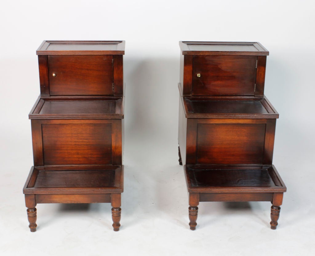 American A Pair of Mahogany Bed Step Side Tables