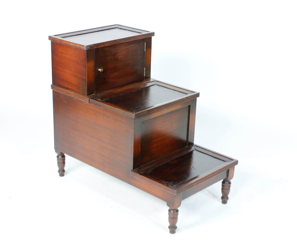 A Pair of Mahogany Bed Step Side Tables In Good Condition In Palm Beach, FL