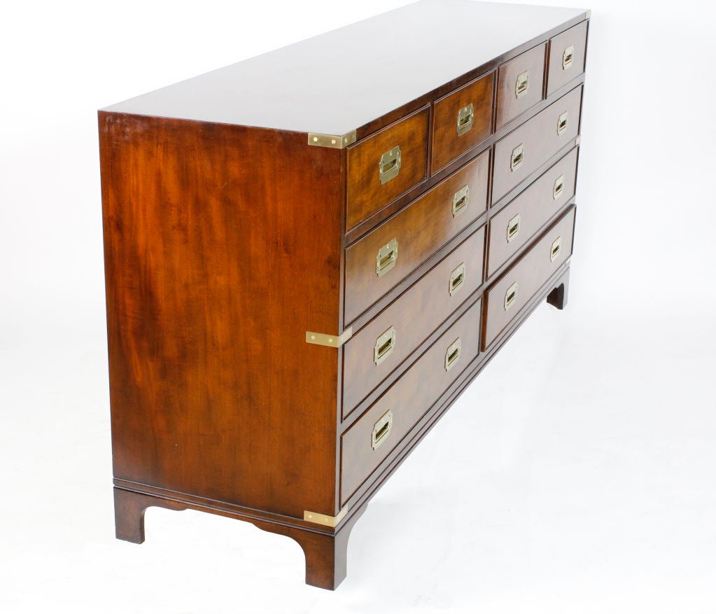 Campaign Style Double Dresser or Sideboard by Beacon Hill In Good Condition In Palm Beach, FL