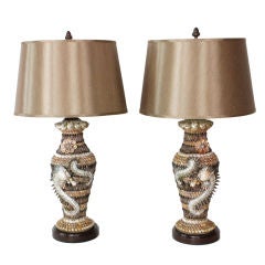Paar Vintage Muschel-Lampen