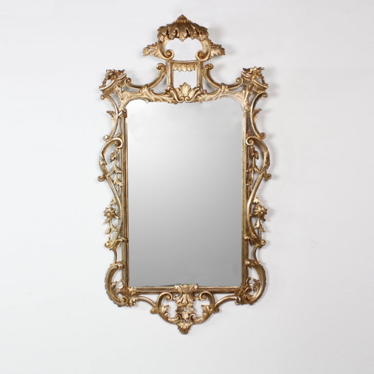 Chinese Chippendale Giltwood Mirror