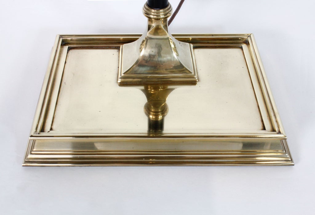 A Large Rectangular Shaped Brass Desk Lamp with Fist 4