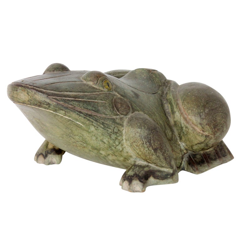 Large Carved Frog Box