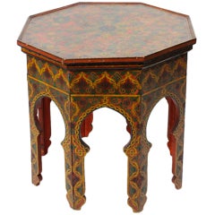 Painted Octagonal Shaped Moroccan Table