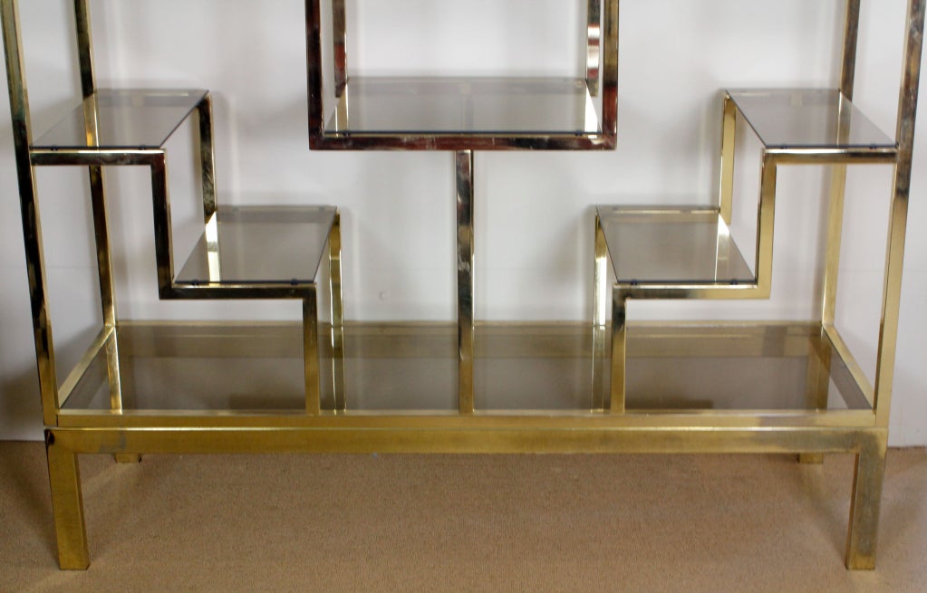 Baughman Style Brass Plated Display Shelves 2