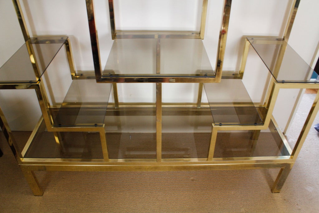 Baughman Style Brass Plated Display Shelves 3