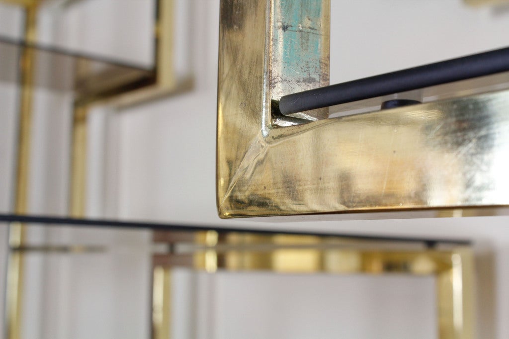 Baughman Style Brass Plated Display Shelves 5