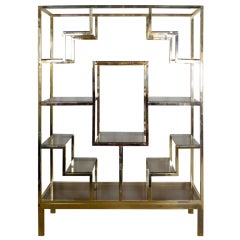 Baughman Style Brass Plated Display Shelves