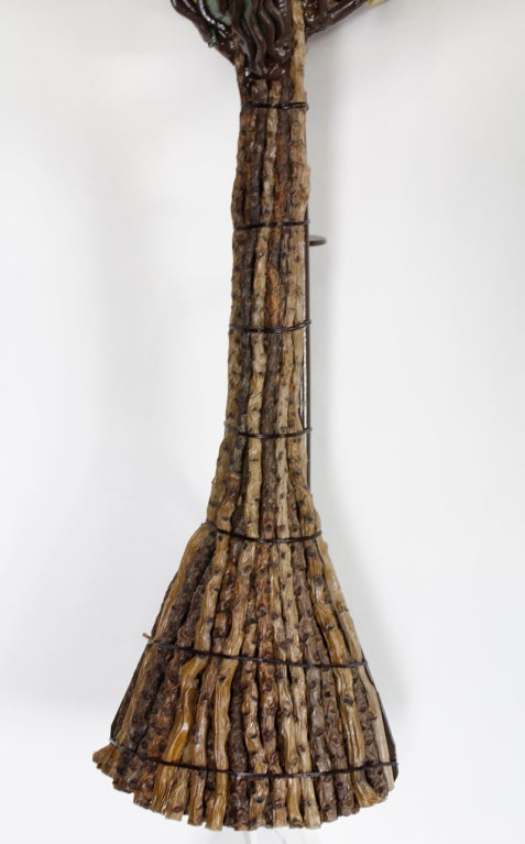 4 Custom Wood, Wire and Composite Large Tree Form Wall Sconces at 1stdibs