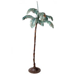 Custom Copper Palm Tree Floor Lamp