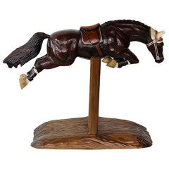 Carved and Painted Jumping Fence Horse