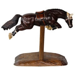 Vintage Carved and Painted Jumping Fence Horse
