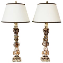 Vintage Pair of Sea Shell Table Lamps