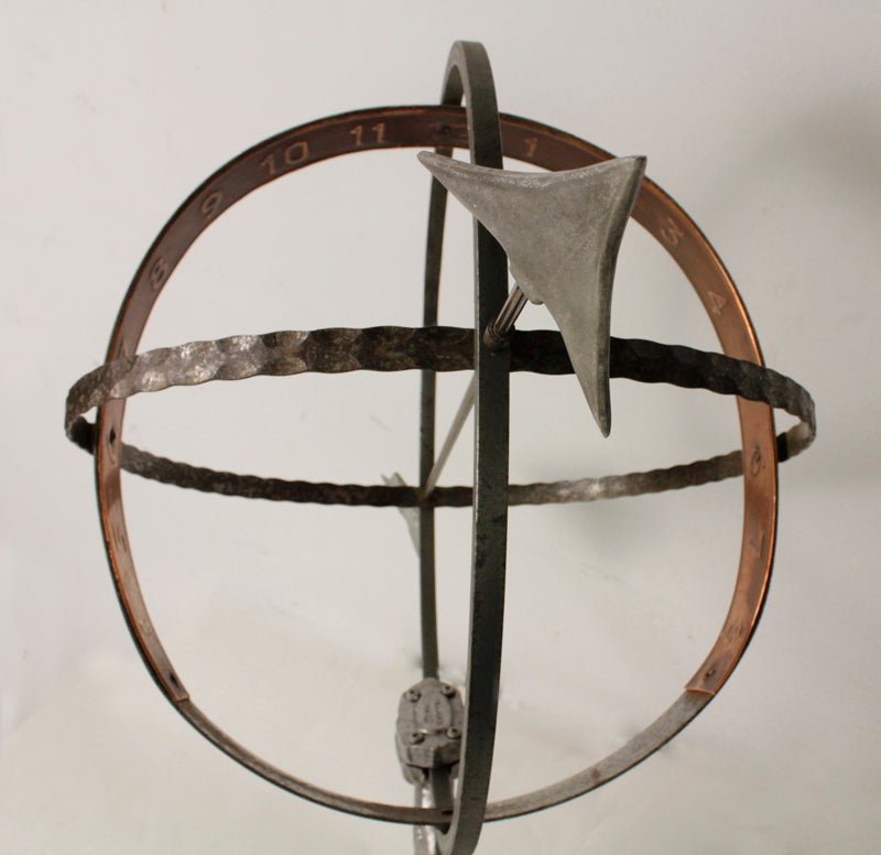 Swedish Seahorse Aluminum, Copper and Iron Armillary or Sundial