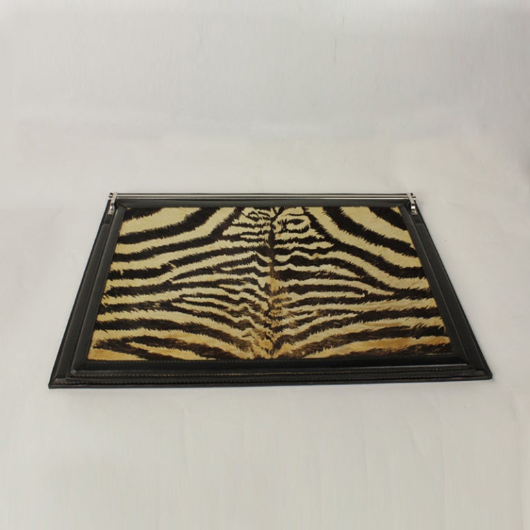 Gucci Zebra Skin and Leather Desk Top Blotter