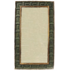 Painted and Paneled Rectangular Mirror with Gilt Details