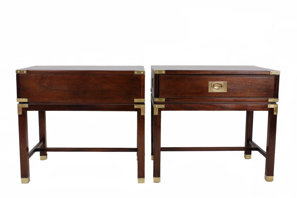 American Pair of Campaign Syle Low Tables