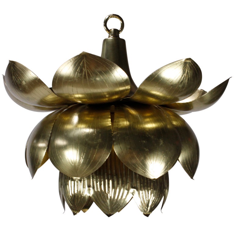 Brass Lotus Pendant Light or Chandelier at 1stDibs
