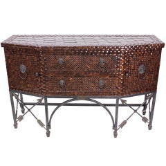 Coconut Shell, Iron and Copper Sideboard by Maitland Smith