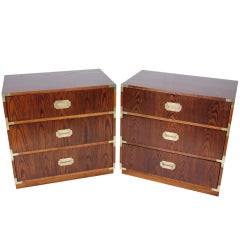 Pair of Fruitwood Campaign Style Chests