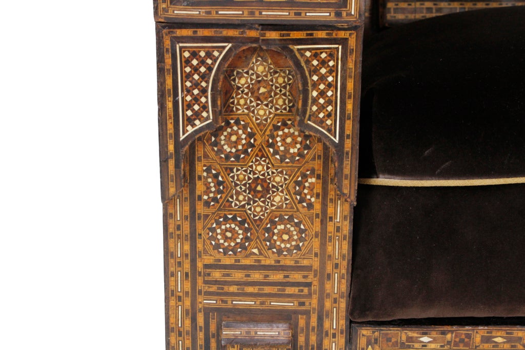 20th Century Pair of Large and Impressive Syrian Inlaid Club or Armchairs