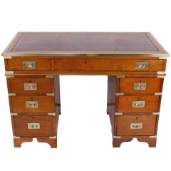 Antique Mahogany Campaign Style 3 Piece Desk