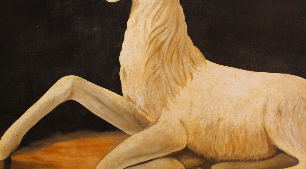 Large Elk Portrait, Original Painted Frame, by William Skilling In Good Condition In Palm Beach, FL